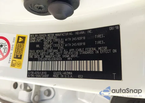 2018 Toyota Highlander Xle from USA, damaged, VIN 5TDJZRFH0JS909009